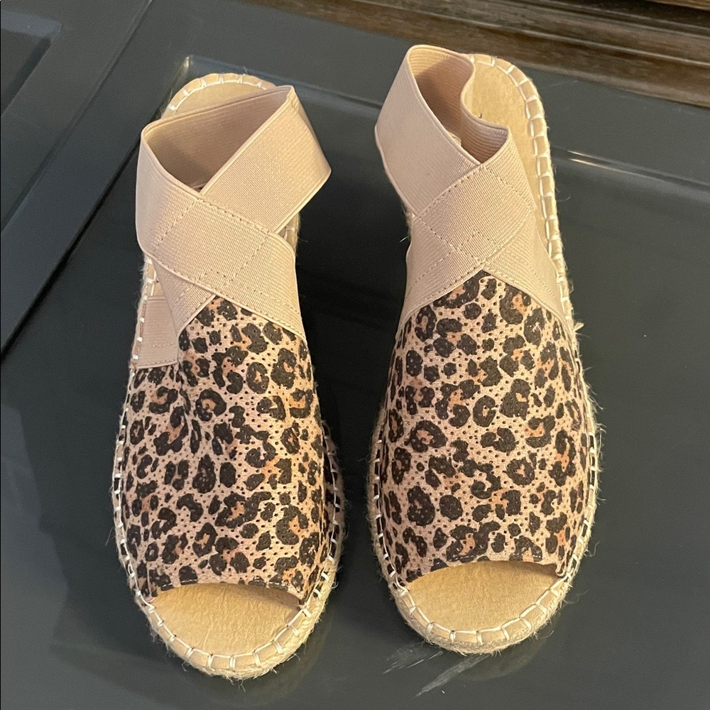 Vintage 7 Eight Leopard Print Espadrilles